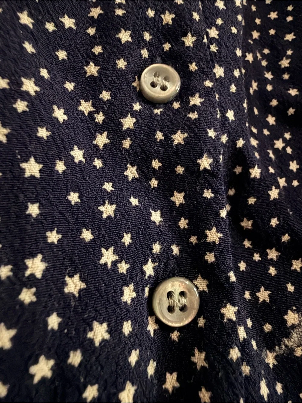 J. Crew Navy White Dot Button-Front Blouse